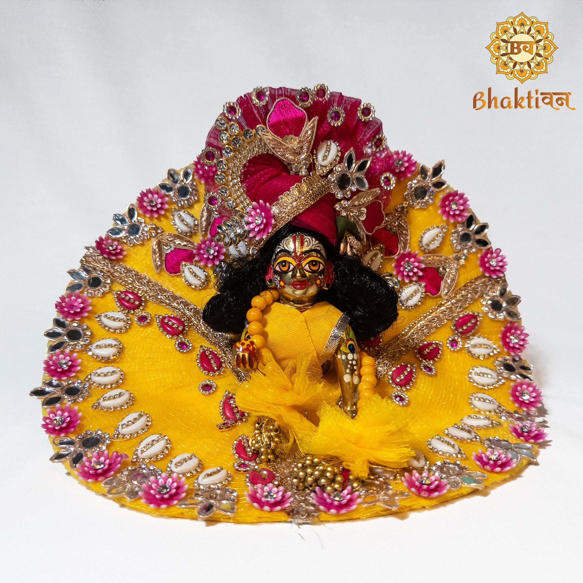 Yellow Rani Stone Adorned Attire