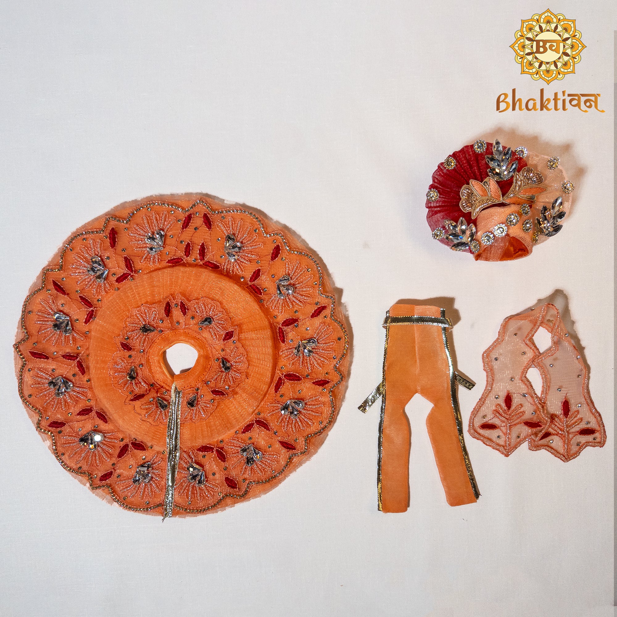 Orange flower stone attire